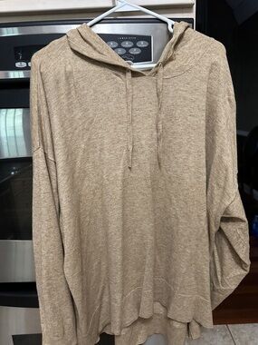 Lane Bryant LIVI Cozy Neutral Hooded Pullover